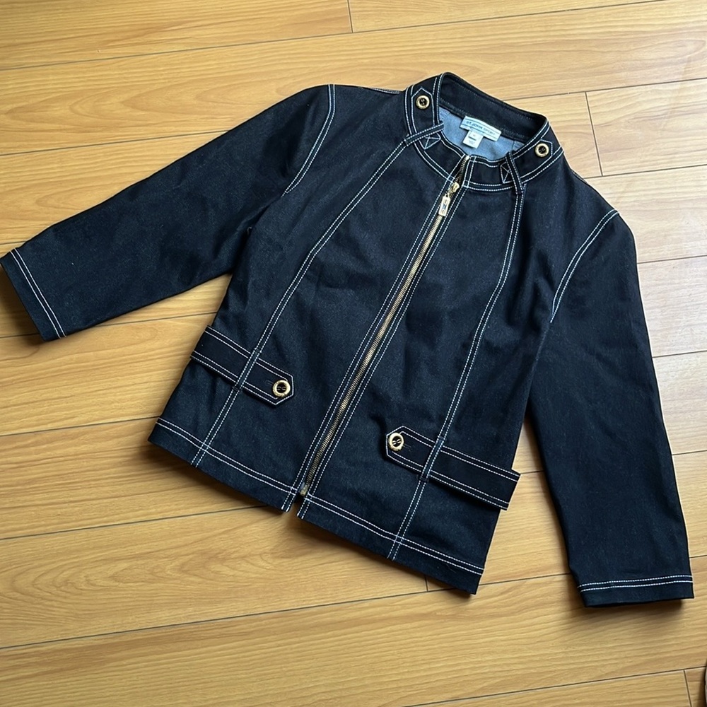 St. John Sport denim zip up - Picture 2 of 10